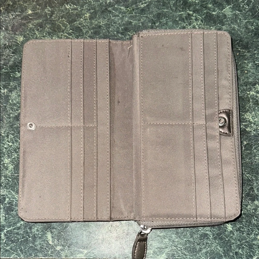Etienne Aigner DELTA style 2421X Metallic Brown Zip Around Wallet